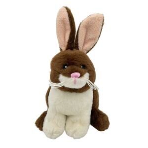 Animal Adventure Brown White Bunny Rabbit Realistic Plush Dutch 2017 Pink Nose